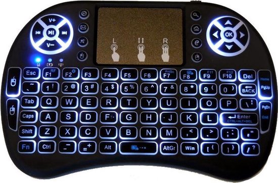 AFINTEK i8 Mini Draadloos Toetsenbord met Touchpad en Verlichting