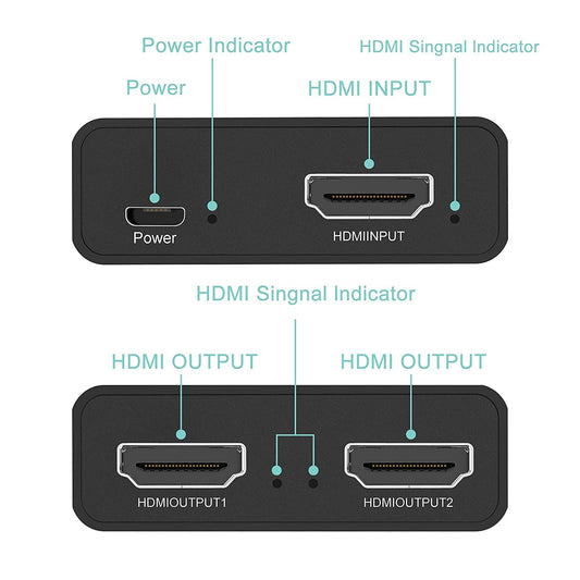 AFINTEK HDMI Splitter 1-2 - HDMI in 2x HDMI out - Mirroring - Beeld dupliceren