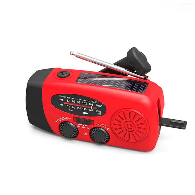 AFINTEK Noodradio - Kampeer radio - Powerbank - Zaklamp - Rood