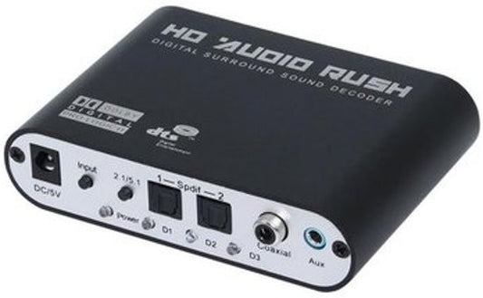Digital Audio Converter (DAC) Toslink/coax naar RCA / Tulp - met Dolby Digital ondersteuning