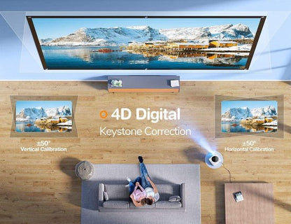AFINTEK X01 Native Full HD Beamer - WiFi & Miracast - 4D Keystone - Wit