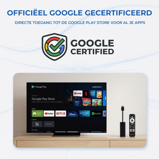DColor GD1 - 4K Google TV Chromecast - Zwart