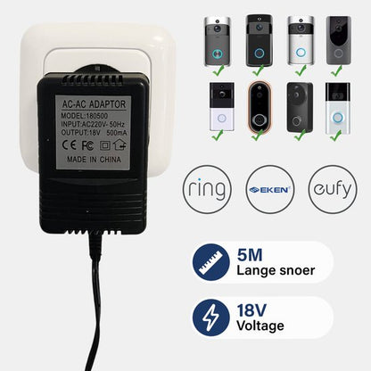 Adapter voor o.a. EKEN & Ring deurbel - 5m
