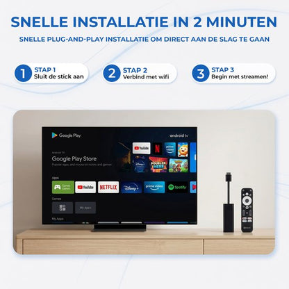 DColor GD1 - 4K Google TV Chromecast - Zwart