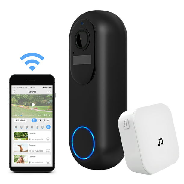 AFINTEK Plus Draadloze Video Deurbel - Deurbel Met Camera - 5Ghz - Inclusief Chime