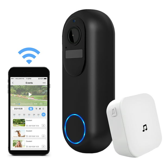 AFINTEK Plus Draadloze Video Deurbel - Deurbel Met Camera - 5Ghz - Inclusief Chime