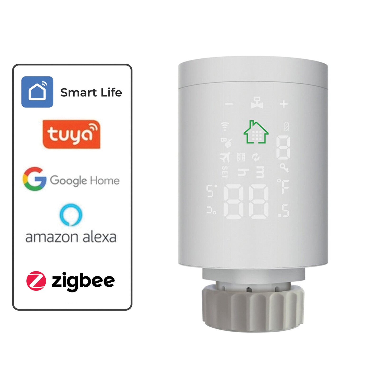 AFINTEK Smart Radiatorknop - Knop voor verwarming - Automatische Radiator - Bediening met App - Energiebesparend