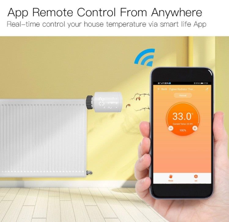 AFINTEK Smart Radiatorknop - Knop voor verwarming - Automatische Radiator - Bediening met App - Energiebesparend
