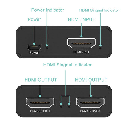 AFINTEK HDMI Splitter 1-2 - HDMI in 2x HDMI out - Mirroring - Beeld dupliceren