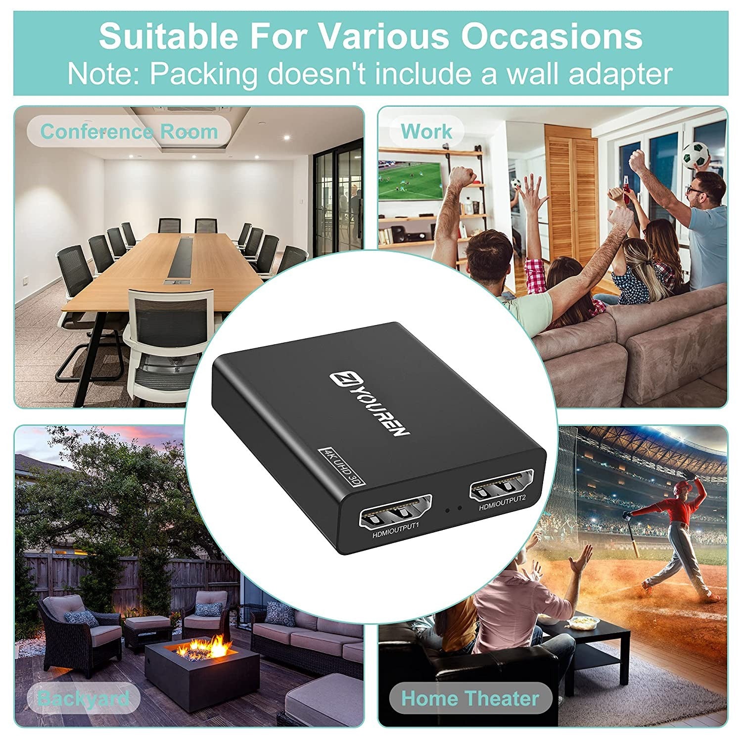 AFINTEK HDMI Splitter 1-2 - HDMI in 2x HDMI out - Mirroring - Beeld dupliceren