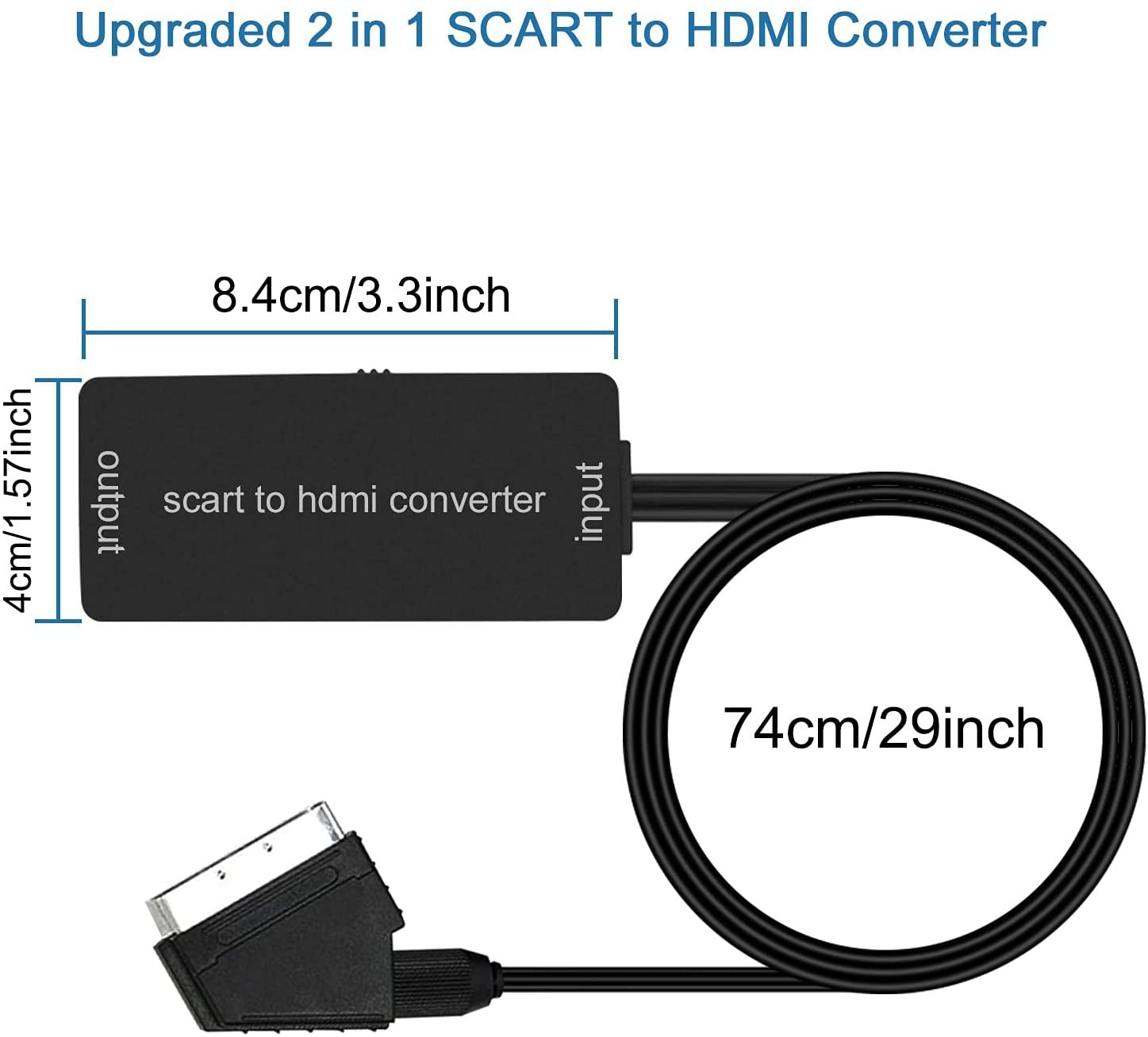 AFINTEK SCART Naar HDMI Adapter - Video Adapter - Inclusief SCART Kabel