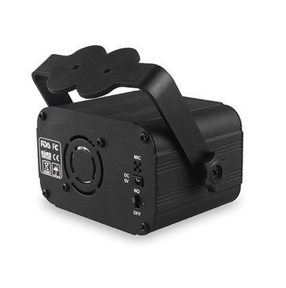 AFINTEK Mini Stage Laser Rood, Groen & Blauw - Mobiel - Met Batterij - Inclusief Afstandsbediening - 128 Patronen - Zwart