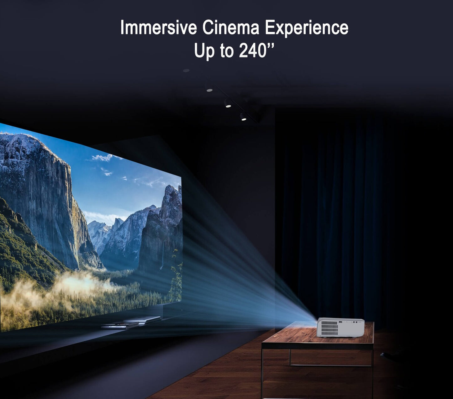 MeCool KP1 Android TV 11 1080P Mini Beamer - ViaPlay, ZiggoGo TV, Netflix 4K, Disney+ etc. - 4D Keystone - 14000 Lumens