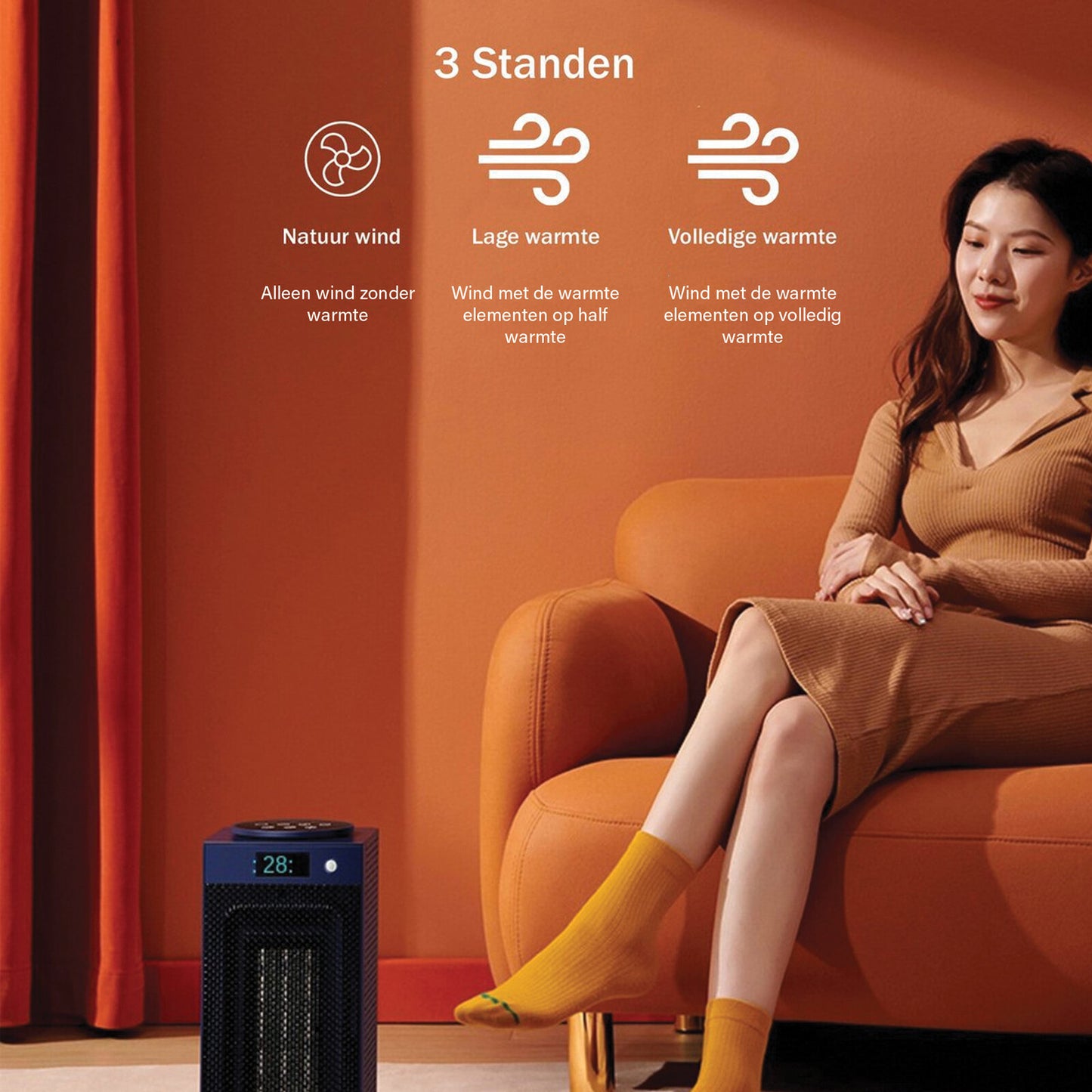 Elektrische kachel EK04 - Keramische Kachel - Zwart