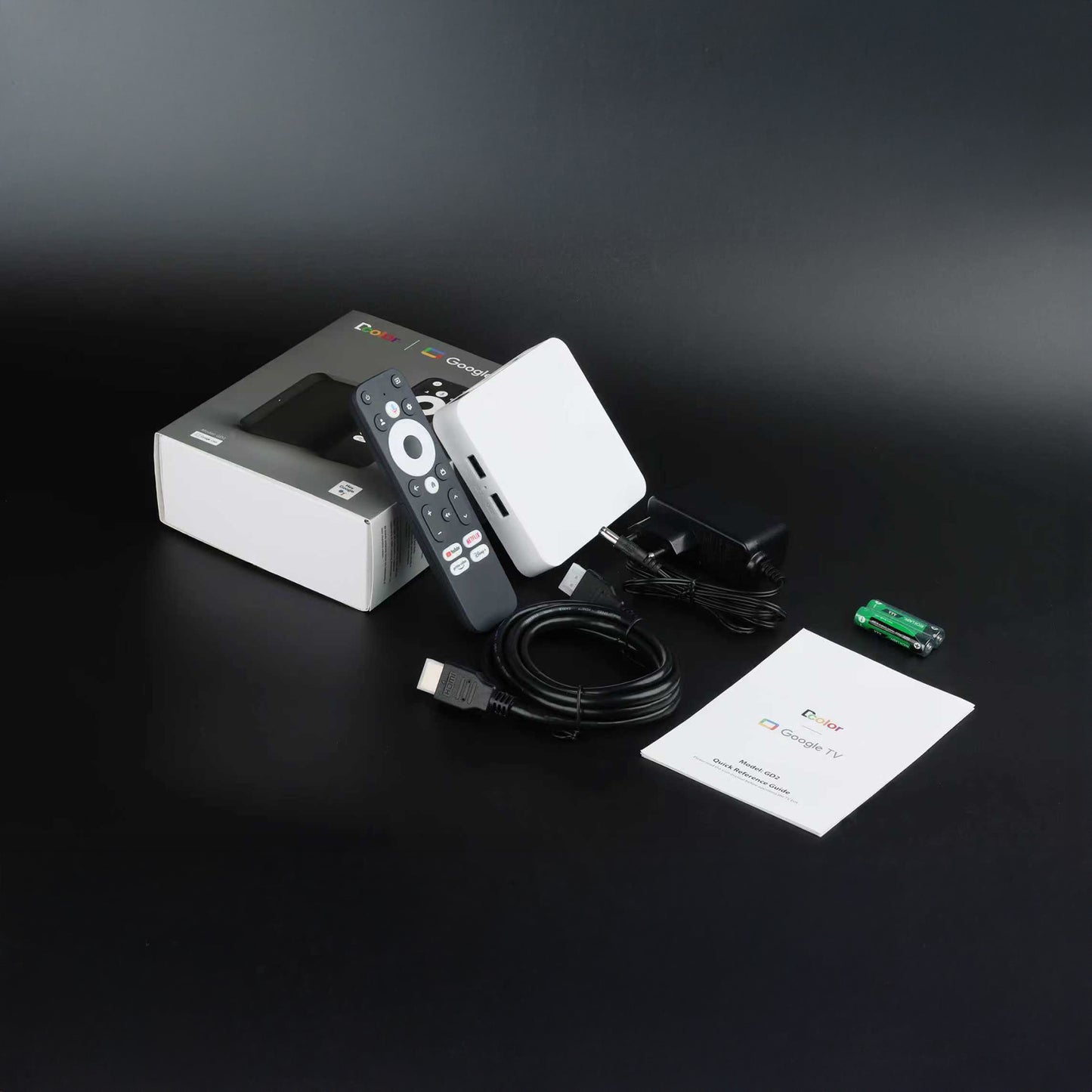 DColor GD2 4K Android Chromecast met Google TV - 2GB RAM 32GB Opslag (Wit)