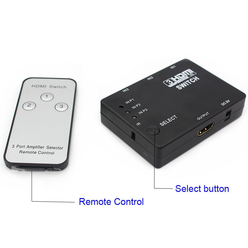HDMI switch met afstandsbediening 3-1 1080p HDMI 1.3