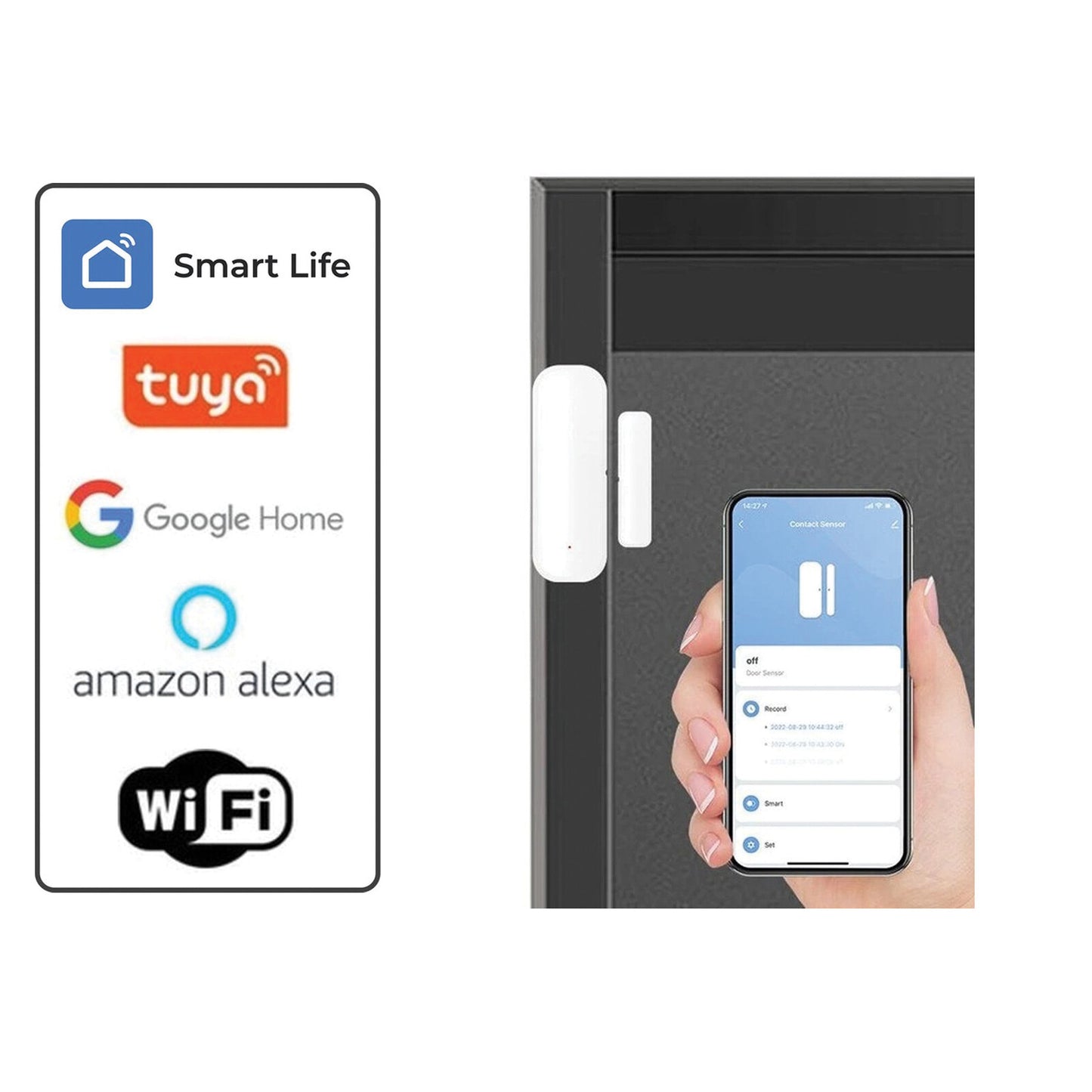 AFINTEK Smart Life Deursensor / Raamsensor - WiFi - Wit