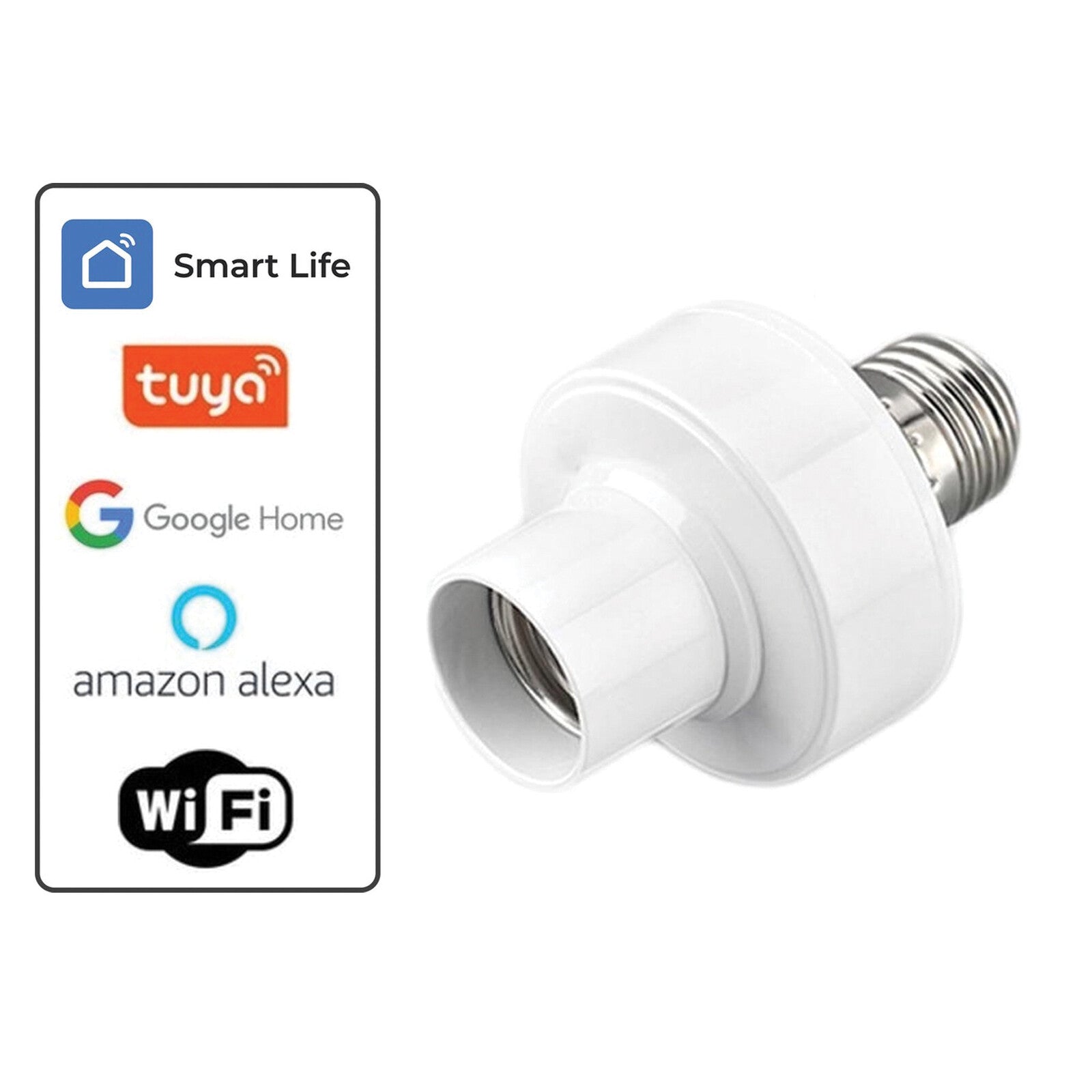 AFINTEK Smart Life Slimme E27 Adapter - WiFi - Smart Fitting