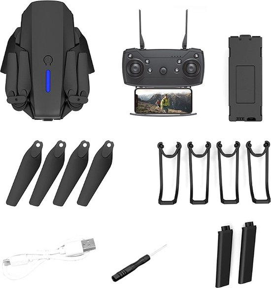 Quad Drone met camera en opbergtas - full HD - met 3 accu's