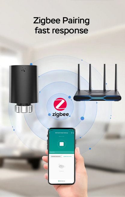 AFINTEK Smart Life Slimme Zigbee Radiatorknop - Thermostaatknop - Temperatuursensor - Zwart