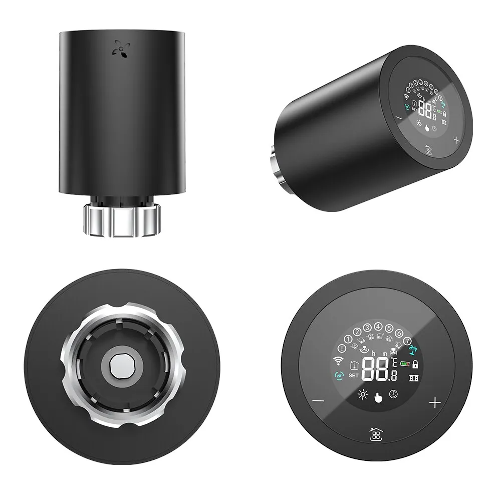 AFINTEK Smart Life Slimme Zigbee Radiatorknop - Thermostaatknop - Temperatuursensor - Zwart