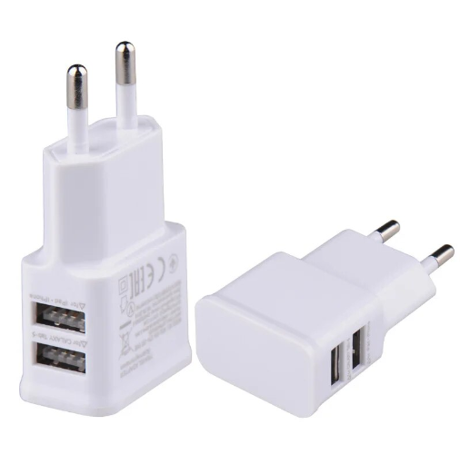 AFINTEK EU USB Adapter - Voor Stopcontact - 2 Poorts - 5V - Wit