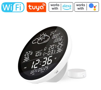 AFINTEK Smart Life Weerstation SWS1 - Slim Weerstation - App - Datum - Tijd - Temperatuur - Luchtvochtigheid - 1 Buitensensor