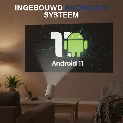 AFINTEK Smart Mini HD Beamer - 4K Ondersteuning - Android 11 - Automatische Beeldcorrectie