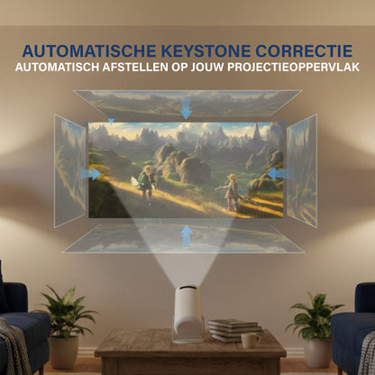 AFINTEK Smart Mini HD Beamer - 4K Ondersteuning - Android 11 - Automatische Beeldcorrectie