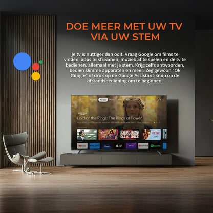 DColor GD2 4K Android Chromecast met Google TV - 2GB RAM 32GB Opslag (Wit)