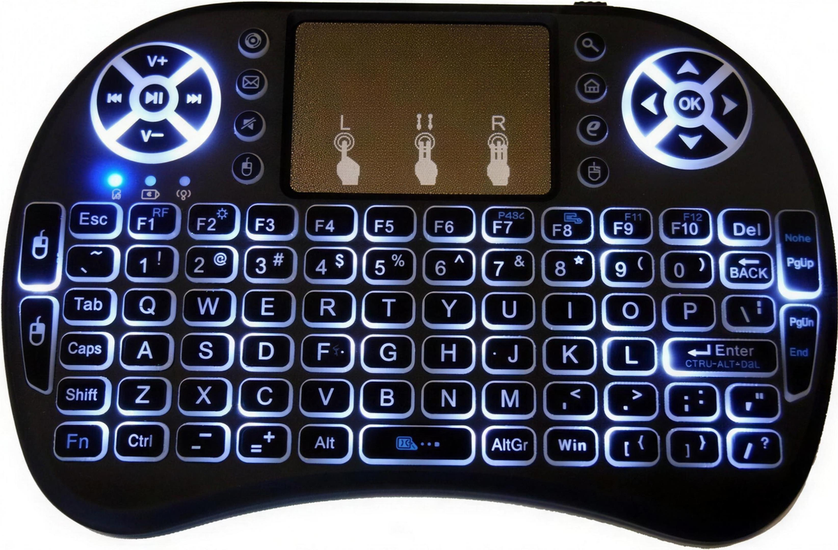 AFINTEK i8 mini draadloos toetsenbord met touchpad en verlichting