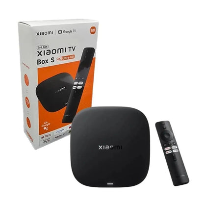 Xiaomi TV Box S 3rd Gen verpakking met box en afstandsbediening