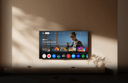Google TV startscherm op de tv met Xiaomi TV Box S 3rd Gen